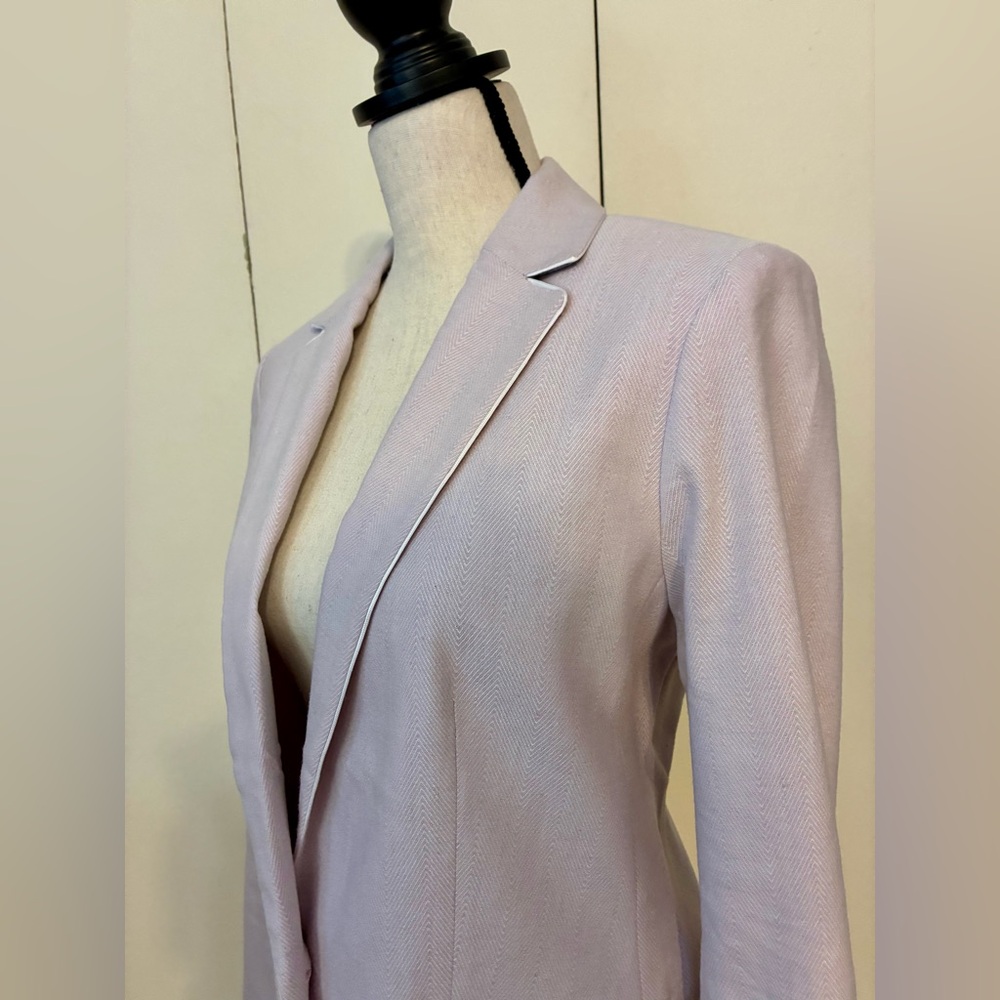 Linen Blend Lilac Herring Bone Jacket from Ann Taylor - Picture 5 of 14